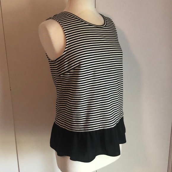 6 for $20 J. Crew Factory Striped Peplum Tank - Picture 2 of 7